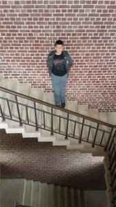 These stairs go a long way down. After walking up to the top of the monument I had to walk down.