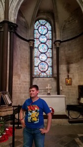 Within the cathedral.