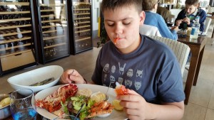 Me eating lobster at the Oyster Box