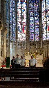 Men from Moscow singing in the church