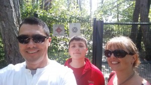 Outside the original Lascaux cave