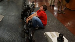 trying to lift the anchor chains